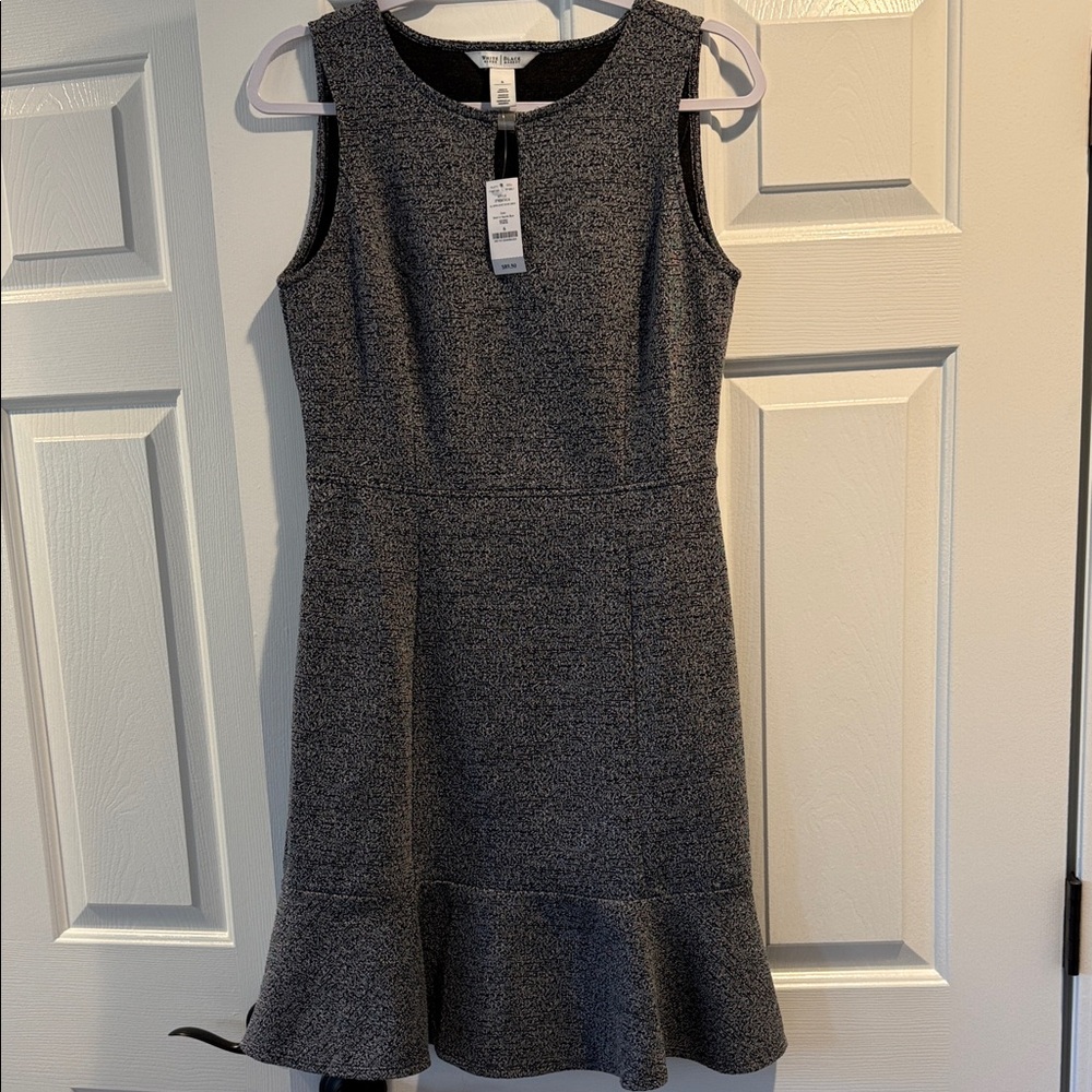 WHBM Sleeveless Heathered Gray Fit-and-Flare Dress Women’s Size 6 NWT